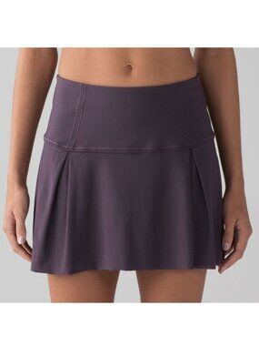 Lululemon Lost In Pace Skirt Tall 15" Black Currant Purple Run Tennis Golf 10